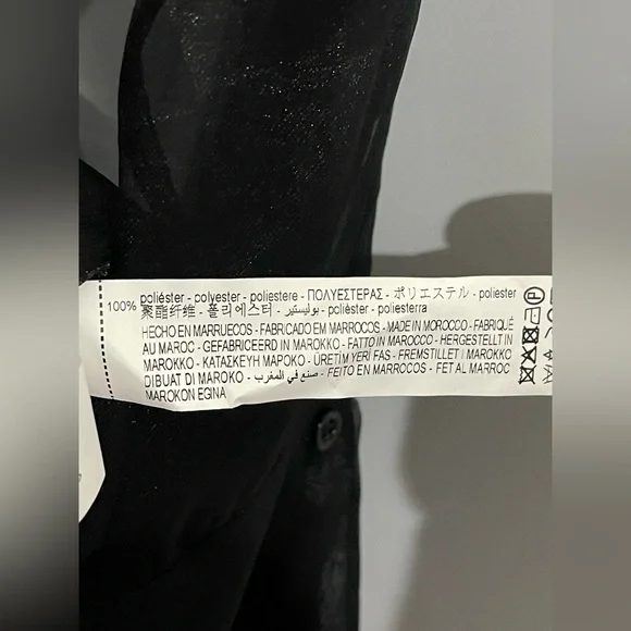 Zara Black Sheer Button Down Shirt - Picture 12 of 13